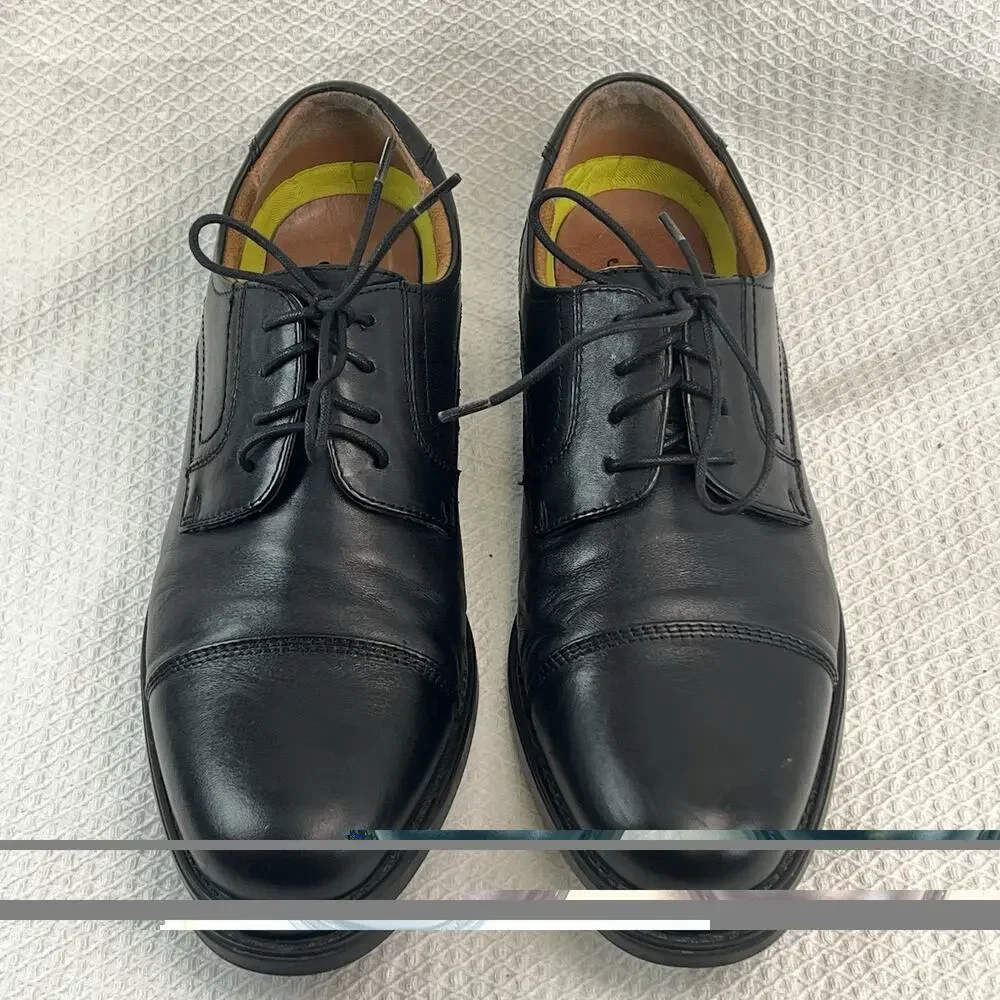 Florsheim Comfortech Black Leather Cap Toe Oxford Shoes Men’s US 8D